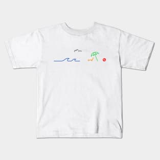 Summer Beach Scene Kids T-Shirt